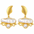 freshwater pearls jewellery baroque pearl drop earrings with gold-tone crescent stud