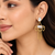 freshwater pearls jewellery mother of pearl gold-toned chandelier drop earrings with chain tassel