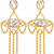 freshwater pearls jewellery mother of pearl gold-toned chandelier drop earrings with chain tassel