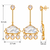 Certified natural freshwater pearls jewellery gold-plated mother of pearl drop earrings with cz danglers