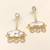Certified natural freshwater pearls jewellery gold-plated mother of pearl drop earrings with cz danglers