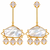 Certified natural freshwater pearls jewellery gold-plated mother of pearl drop earrings with cz danglers