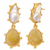 Certified natural freshwater pearls jewellery baroque pearl and yellow druzy stone drop earrings