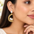 Certified natural freshwater pearls jewellery baroque pearl drop earrings with gold leaf wreath frame