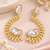 Certified natural freshwater pearls jewellery baroque pearl drop earrings with gold leaf wreath frame