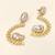Certified natural freshwater pearls jewellery baroque pearl drop earrings with gold leaf wreath frame