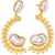 Certified natural freshwater pearls jewellery baroque pearl drop earrings with gold leaf wreath frame