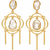 Certified natural freshwater pearls jewellery baroque pearl chandelier earrings with gold-tone rings