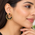 Certified natural freshwater pearls jewellery gold-toned circle stud earrings with black onyx stones
