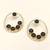Certified natural freshwater pearls jewellery gold-toned circle stud earrings with black onyx stones