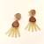 Certified natural freshwater pearls jewellery gold-toned peach & brown stone drop earrings with fan fringe