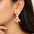 Certified natural freshwater pearls jewellery pink opal & moonstone gold-toned floral stud earrings