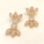Certified natural freshwater pearls jewellery pink opal & moonstone gold-toned floral stud earrings