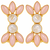 Certified natural freshwater pearls jewellery pink opal & moonstone gold-toned floral stud earrings