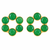 Certified natural freshwater pearls jewellery green stone floral circle stud earrings with gold bezel setting