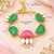 Certified natural freshwater pearls jewellery gold-toned green & pink stone charm chain bracelet