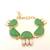 Certified natural freshwater pearls jewellery green stone & mother of pearl gold-tone chain bracelet