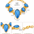 Certified natural freshwater pearls jewellery blue teardrop stone gold-tone chain link bracelet for women