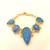 Certified natural freshwater pearls jewellery blue teardrop stone gold-tone chain link bracelet for women