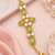 Certified natural freshwater pearls jewellery green stone & pearl gold-tone floral link bracelet for women
