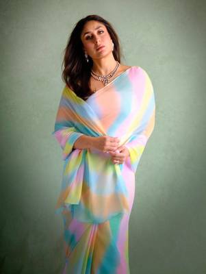 Bollywood Style Kareena kapoor Muticolour saree with blouse 1