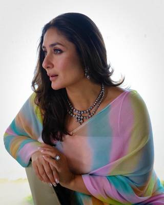 Bollywood Style Kareena kapoor Muticolour saree with blouse 3