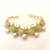 Certified natural freshwater pearls jewellery green stone & pearl gold-tone chain bracelet for women