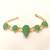 Certified natural freshwater pearls jewellery green stone teardrop chain bracelet with gold-tone setting