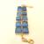 Certified natural freshwater pearls jewellery blue square cabochon statement bracelet with gold-tone setting
