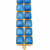 Certified natural freshwater pearls jewellery blue square cabochon statement bracelet with gold-tone setting