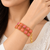 Certified natural freshwater pearls jewellery brown square stone gold-tone wide chain bracelet