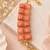 Certified natural freshwater pearls jewellery brown square stone gold-tone wide chain bracelet