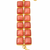 Certified natural freshwater pearls jewellery brown square stone gold-tone wide chain bracelet