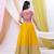 Yellow & Pink Georgette Embellished Ready-to-Wear Lehenga, Blouse & Dupatta Set