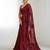 Maroon floral sequins embroidered georgette party wear saree with blouse piece