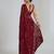 Maroon floral sequins embroidered georgette party wear saree with blouse piece