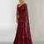 Maroon floral sequins embroidered georgette party wear saree with blouse piece