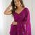 Rani floral sequins embroidered georgette party wear saree with blouse piece