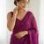 Rani floral sequins embroidered georgette party wear saree with blouse piece