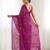 Rani floral sequins embroidered georgette party wear saree with blouse piece