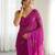 Rani floral sequins embroidered georgette party wear saree with blouse piece