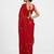 Red floral sequins embroidered georgette party wear saree with blouse piece