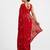 Red floral sequins embroidered georgette party wear saree with blouse piece