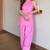 Pink floral printed pure cotton sleeveless kurta farshi salwar set for women