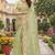 green sequin zari resham embroidered work silk blend saree for women