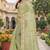 green sequin zari resham embroidered work silk blend saree for women