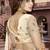 beige sequin zari resham embroidered work silk blend saree for women