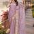 pink sequin zari resham embroidered work silk blend saree for women