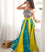 Blue Rayon Navratri Lehenga Choli
