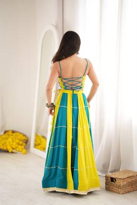 Blue Rayon Navratri Lehenga Choli 3
